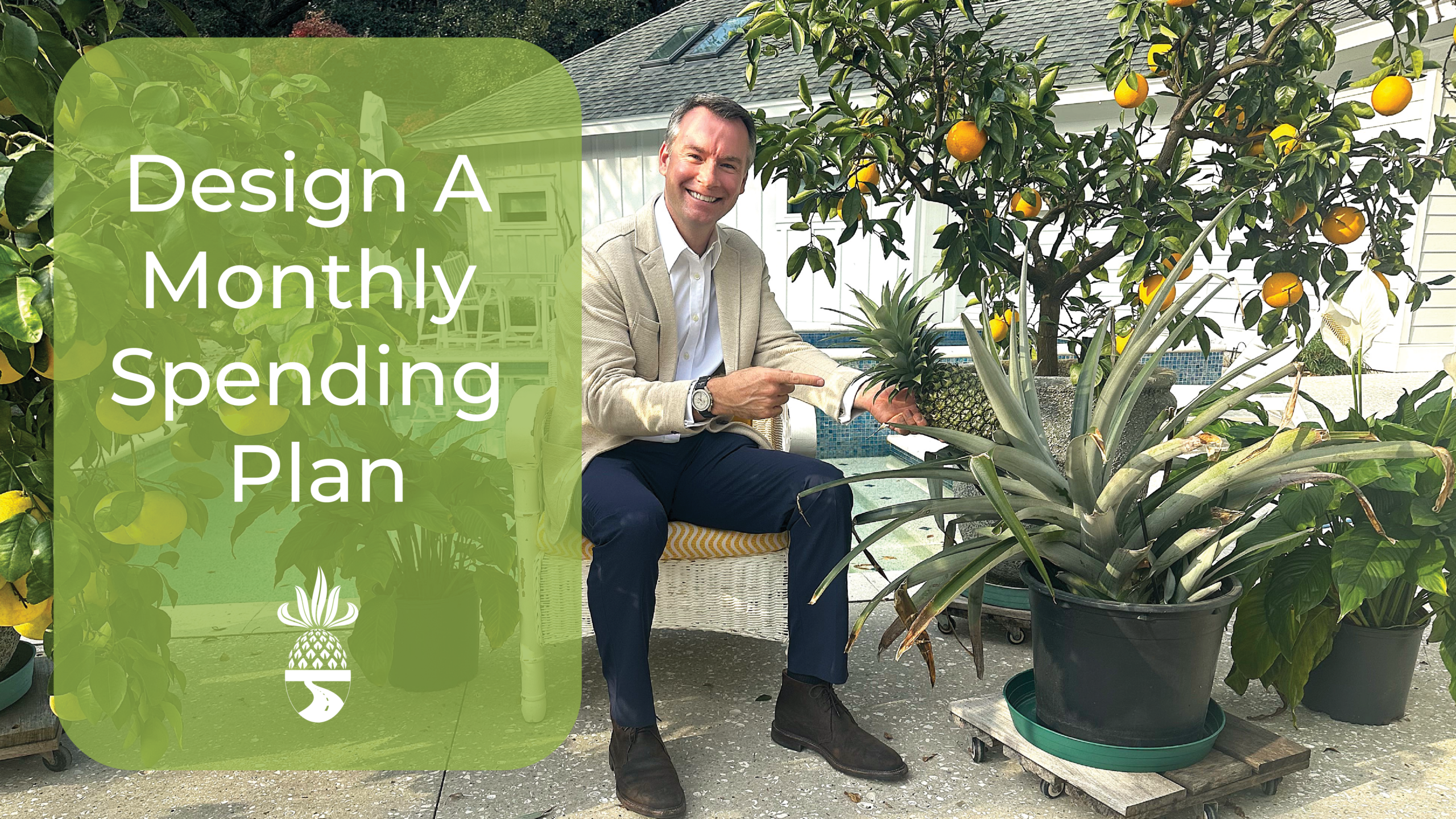 Tim Evans of Eastwood Wealth smiling outdoors with text that reads Design a Monthly Spending Plan, from the Retirement Rules of the Road series